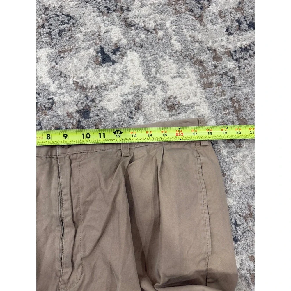Polo Ralph Lauren Hammond Pant Mens 36x32 Tan Khaki Pleated Cuffed Cotton Chinos